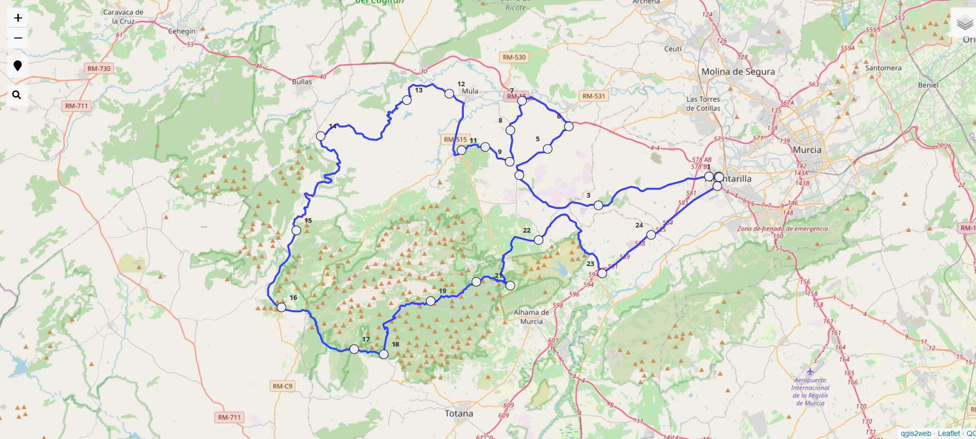 Rutas en moto que enamoran. Esta es por Murcia empezando en Alcantarilla